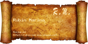 Rubin Marina névjegykártya